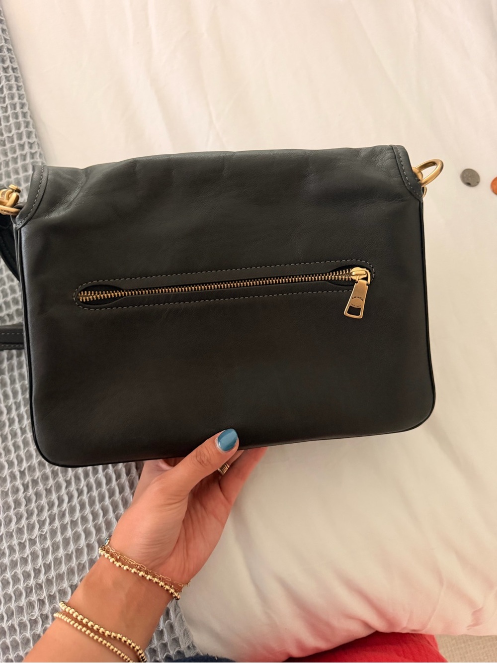 Coach Soft Tabby Black Leather Shoulder Bag with Gold Hardware - Picture 6 of 9